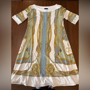 Eva Varro Boroque Chain Dress Fully Lined USA Women Medium